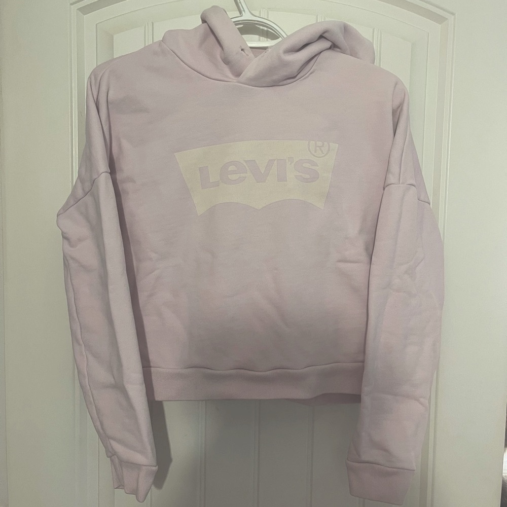 Levi’s cropped hoodie (baby pink)